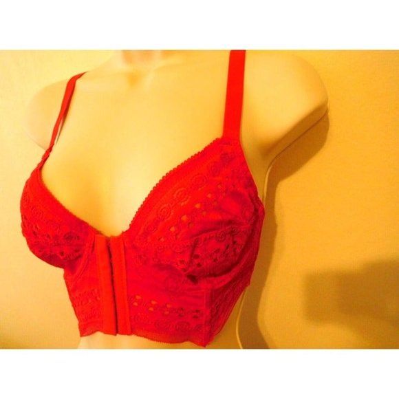 Free People 34D Bra Bustier Summer RED Intimate Underwire Lace NEW - Picture 2 of 8